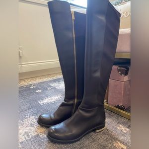 Michael Kors classic half leather - half material knee length boots- siz…